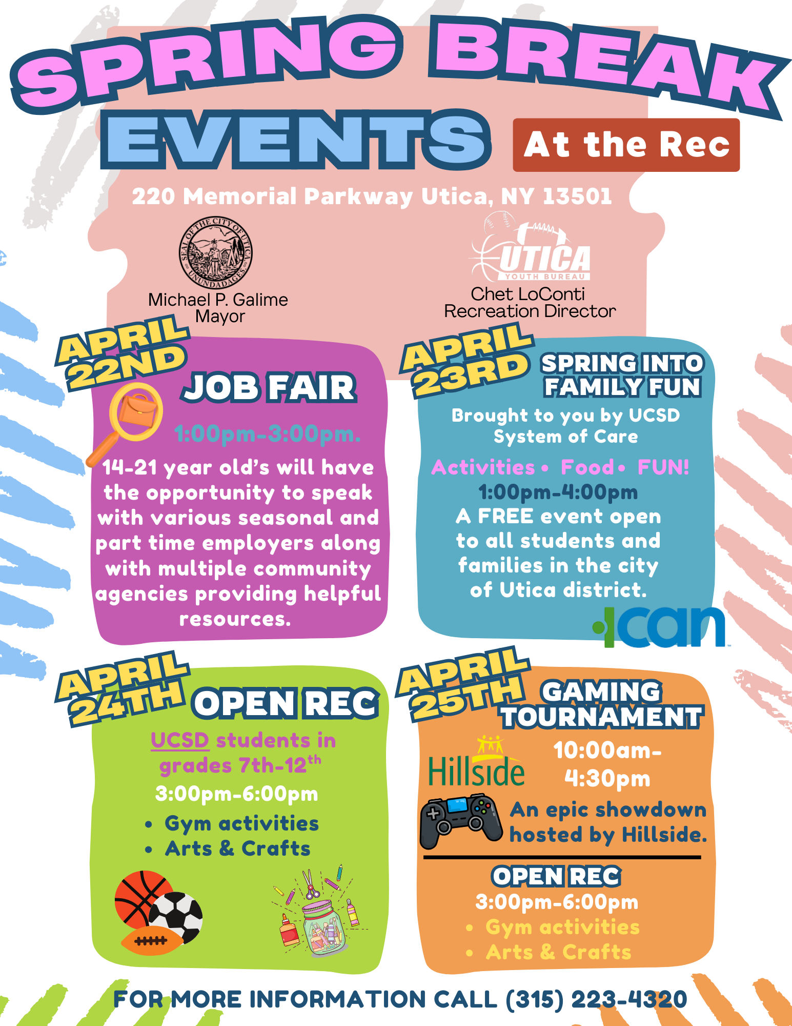 2025 spring break events flyer